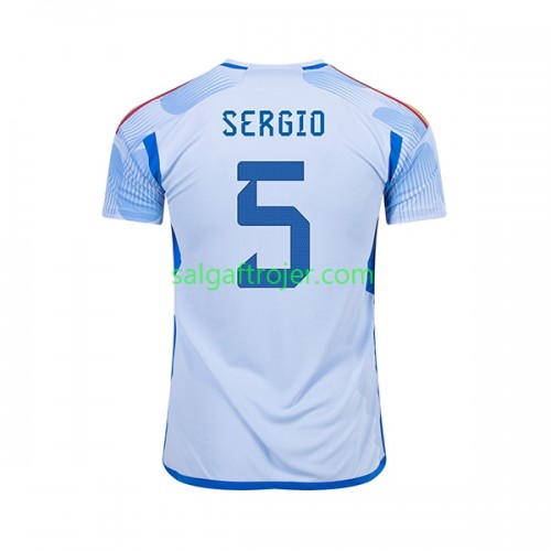 Spanien SERGIO BUSQUETS 5 Fodboldtrøjer Udebanesæt World Cup 2022 Kort ærmer Spanien SERGIO BUSQUETS 5 Fodboldtrøjer Udebanesæt World Cup 2022 Kort ærmer